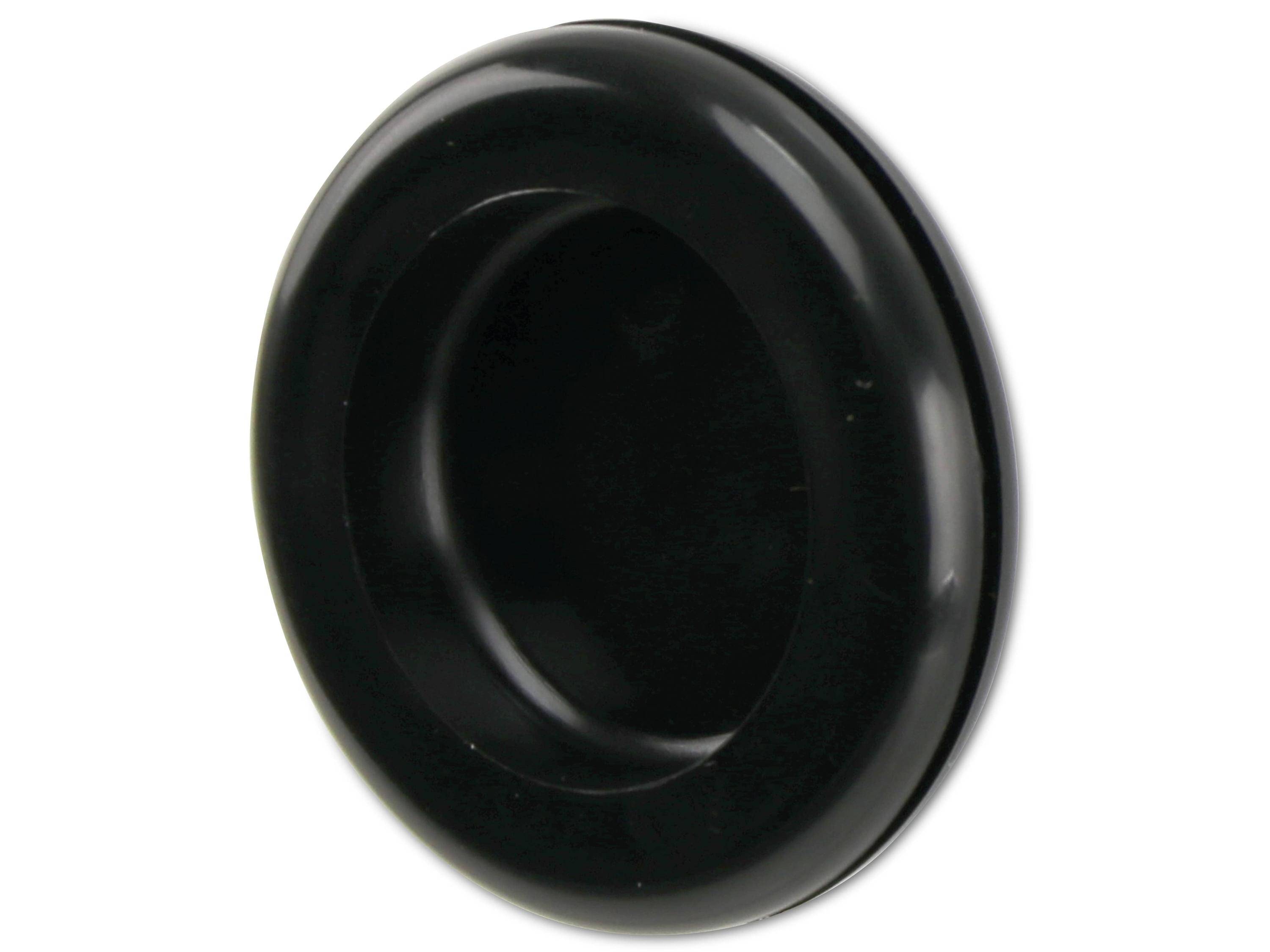 KSS Kabeldurchführungstülle PVC, schwarz, Plattenstärke 1,5, Loch-Ø 25, geschlossen, 1 Stück