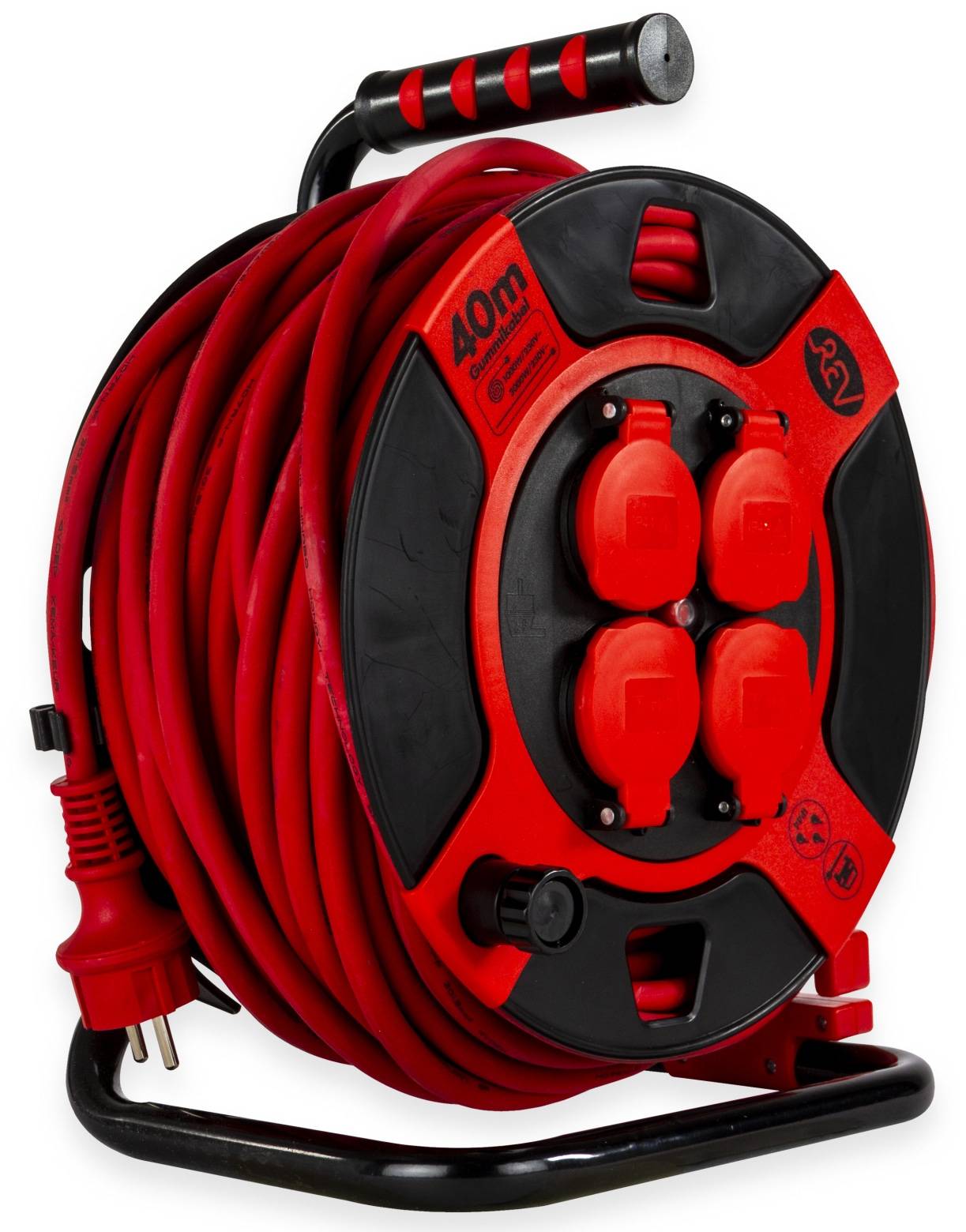 REV 0010307612 Kabeltrommel 40.00m Schwarz Schutzkontakt-Stecker