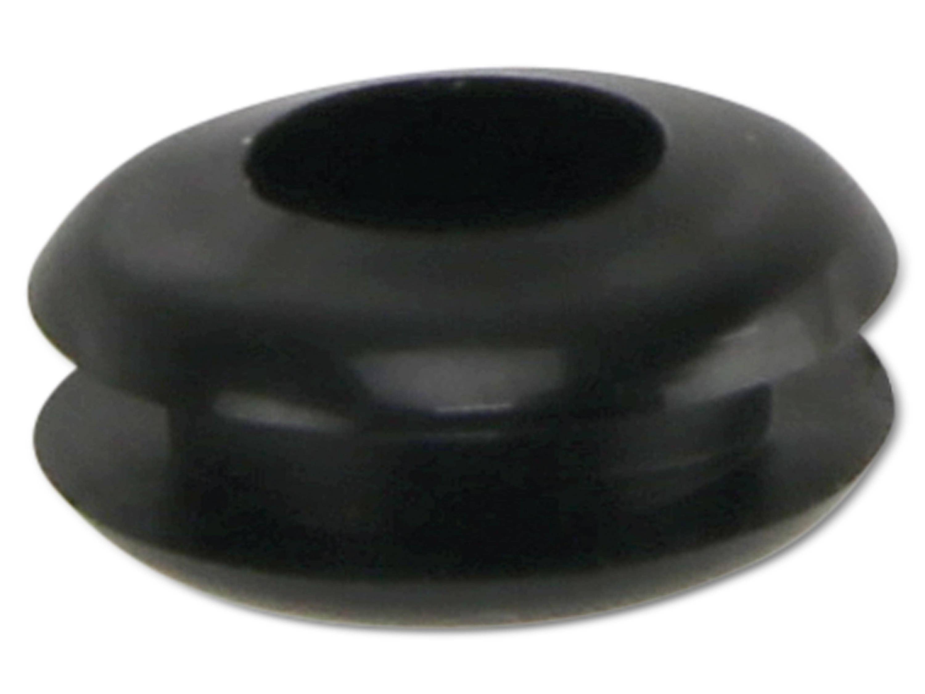 KSS Kabeldurchführungstülle PVC, schwarz, Plattenstärke 1,7, Loch-Ø 5, geschlossen, 1 Stück