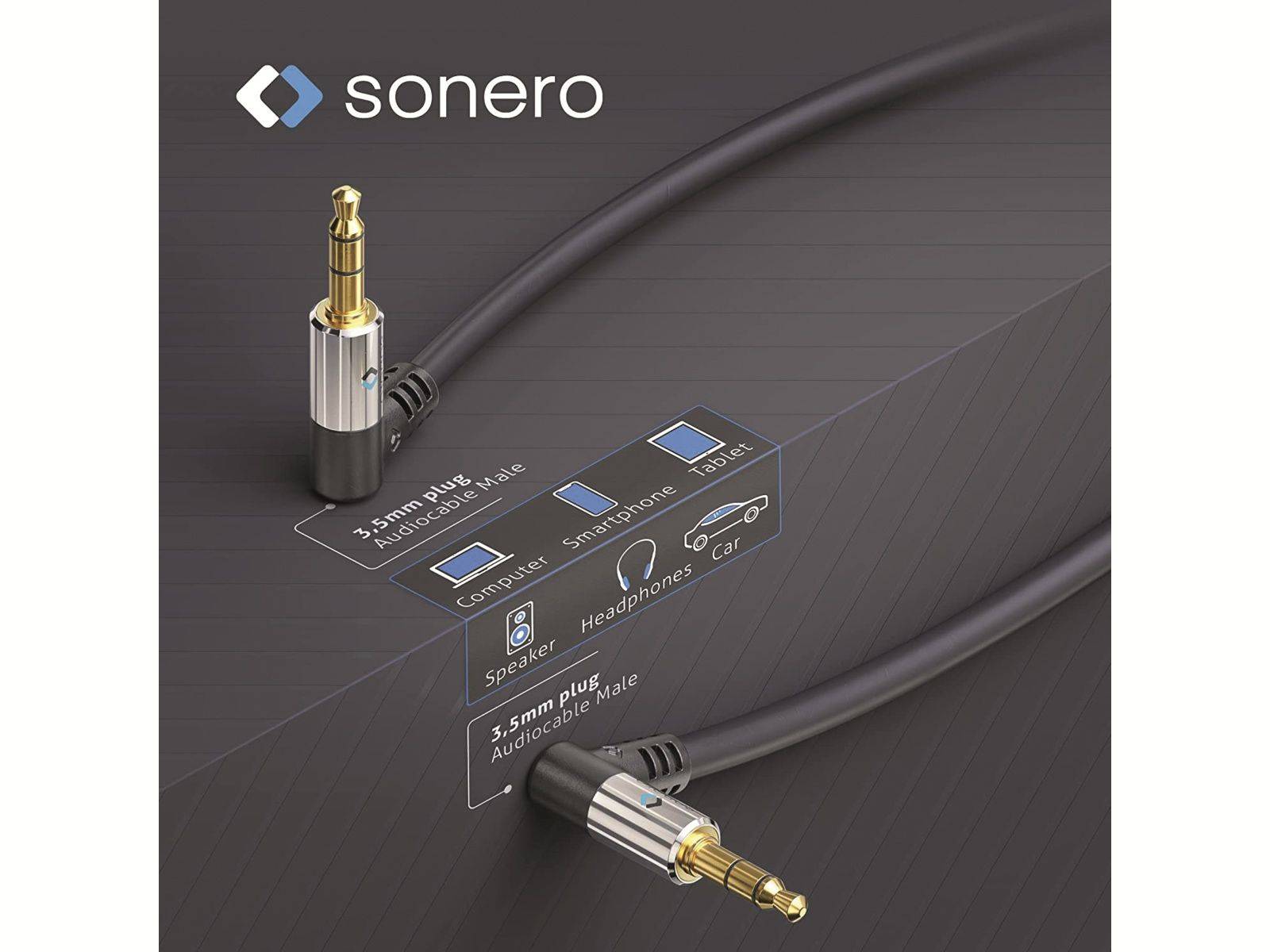 sonero 3,5mm Audio Kabel 2x90° 1,0m S-AC520-010