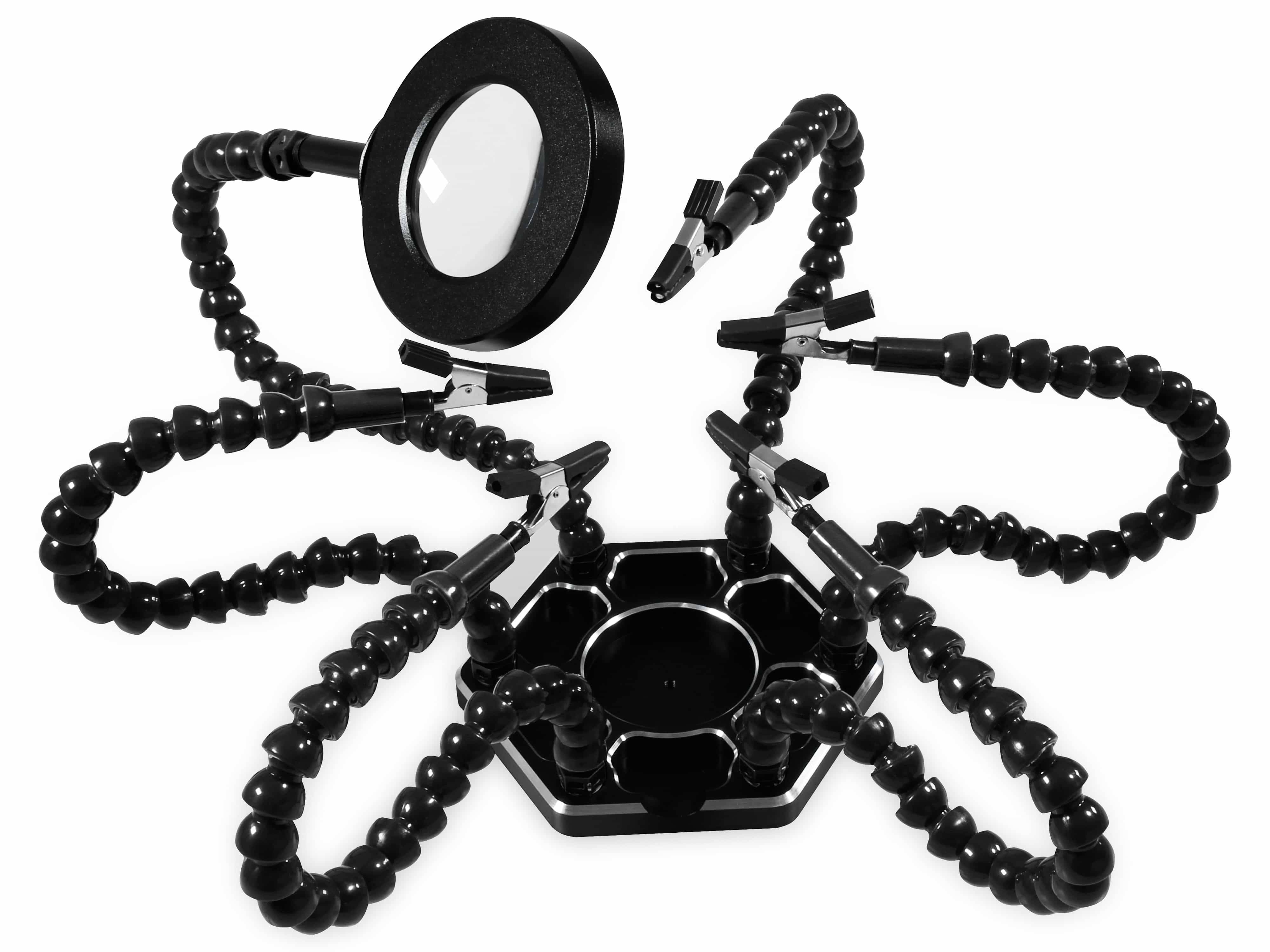 Helfende Hände McPower "HM-6" mit 6 Armen, LED-Lupenleuchte, sehr flexibel