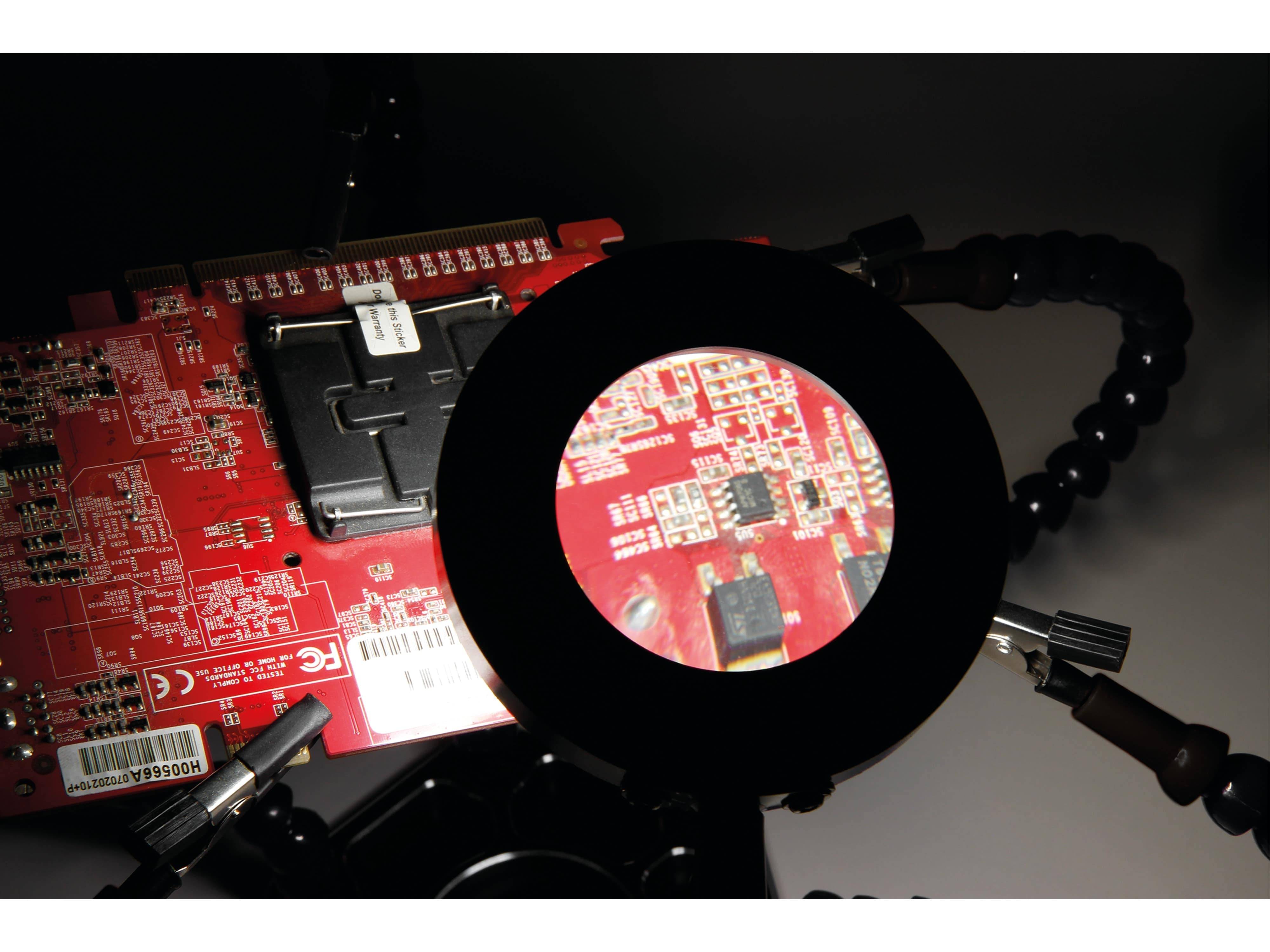 Helfende Hände McPower "HM-6" mit 6 Armen, LED-Lupenleuchte, sehr flexibel