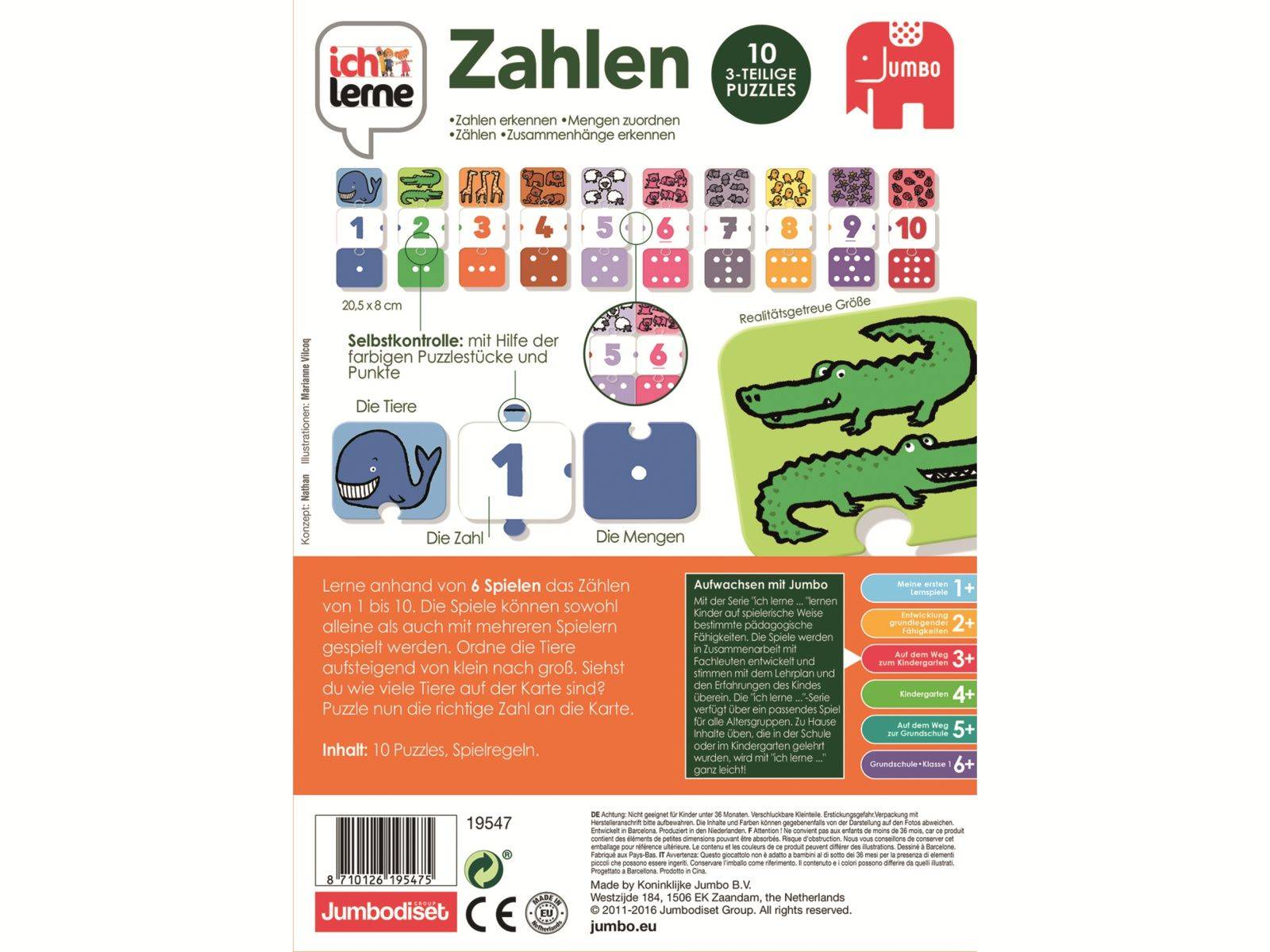 Jumbo Spiele Ich lerne Zahlen - Junge/Mädchen - 3 Jahr(e) - Karton - Mehrfarben