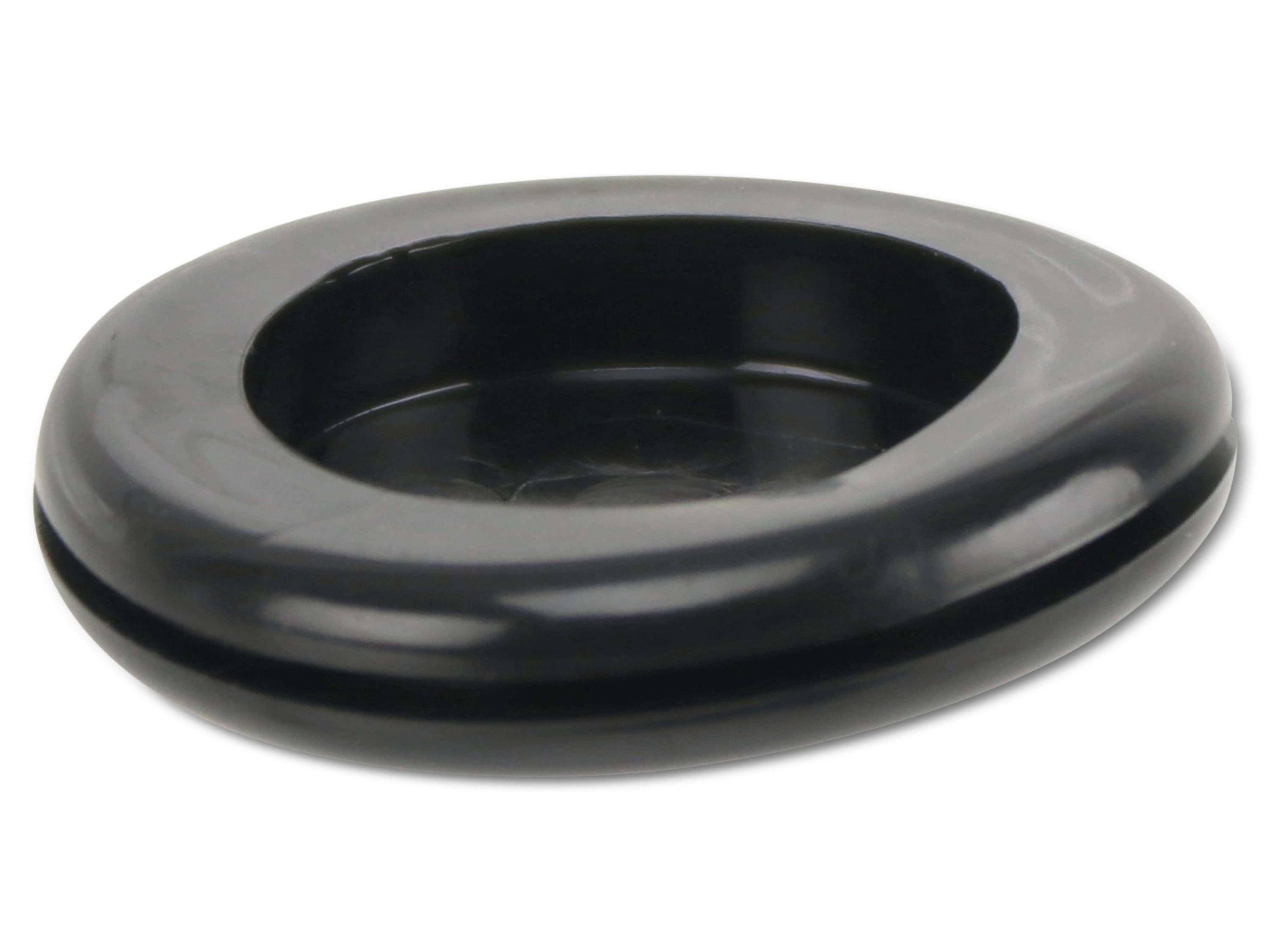 KSS Kabeldurchführungstülle PVC weich, schwarz, Plattenstärke 1,5, Loch-Ø 25, geschlossen, 1 Stück