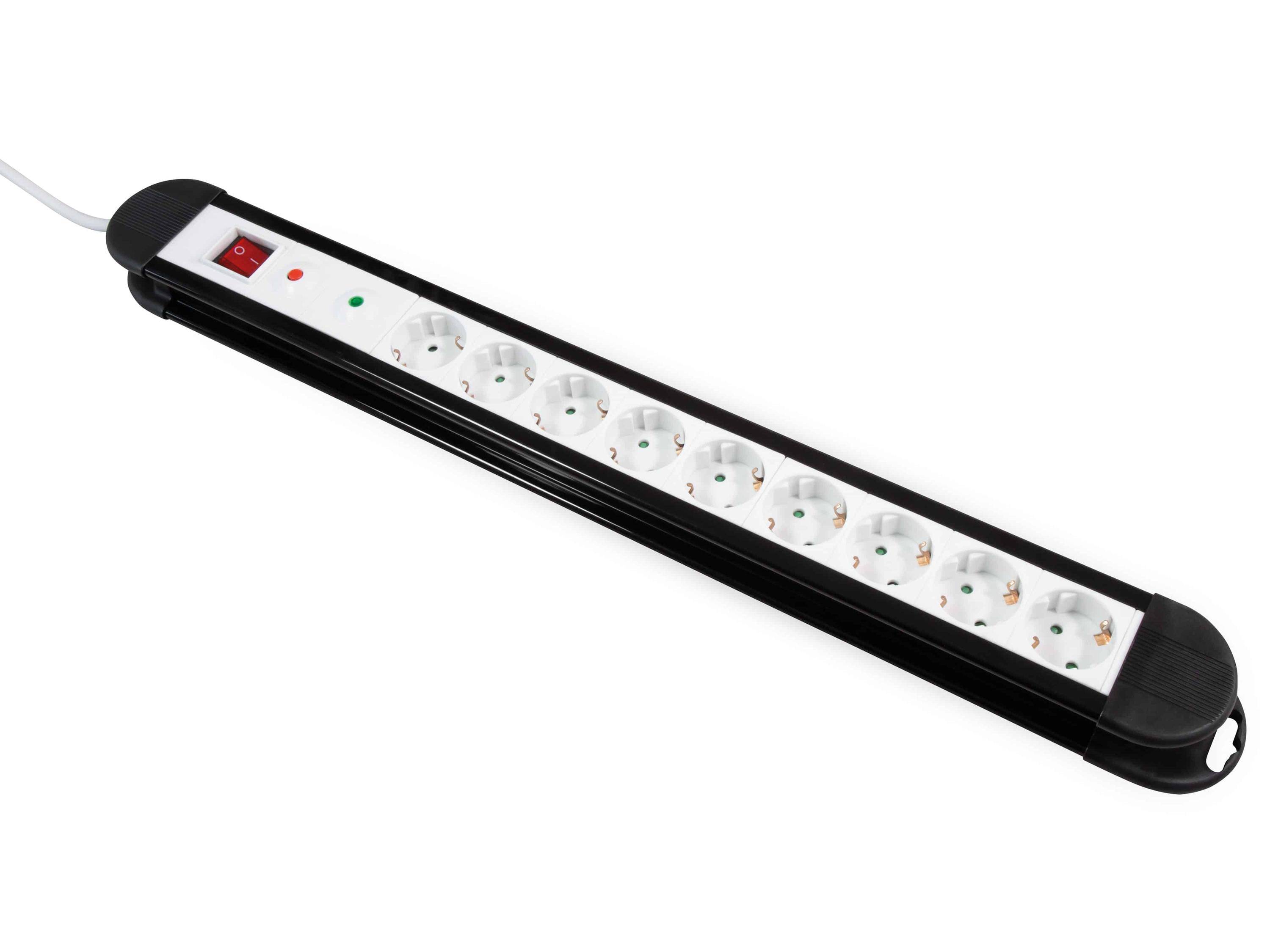 McPower - 9-fach Steckdosenleiste KL-09 Überspannungsschutz
