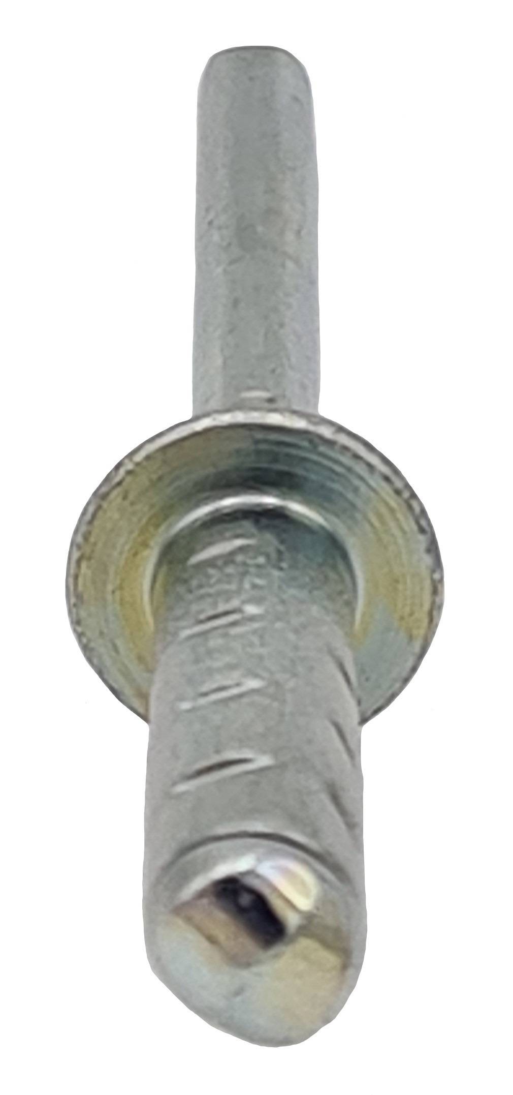 Offene Mehrbereichsblindniete mit Sollbruchdorn Flachkopf Stahl/Stahl 4,8 x 17 - 500 Stk