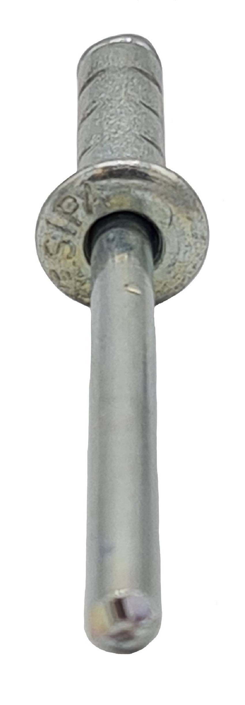 Offene Mehrbereichsblindniete mit Sollbruchdorn Flachkopf Stahl/Stahl 4,8 x 17 - 500 Stk