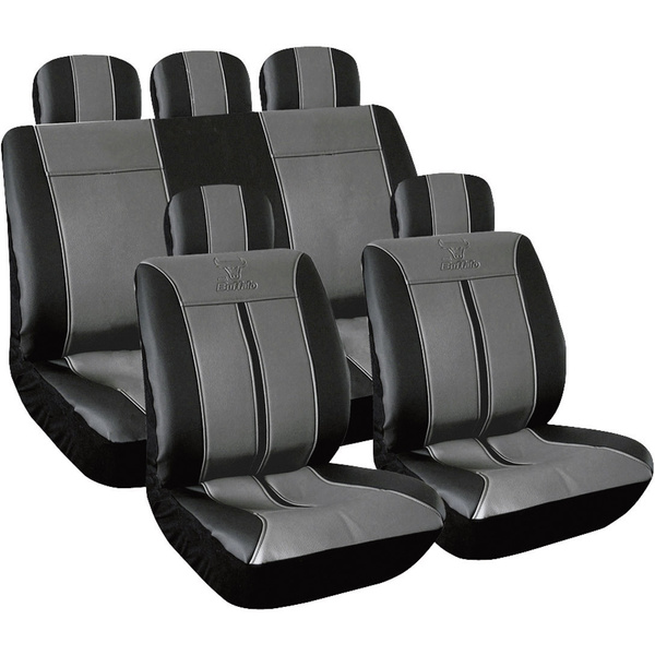 Eufab 28288 Buffalo Sitzbezug 11teilig Kunstleder Schwarz, Grau Rücksitz,  Fahrersitz, Beifahrersitz