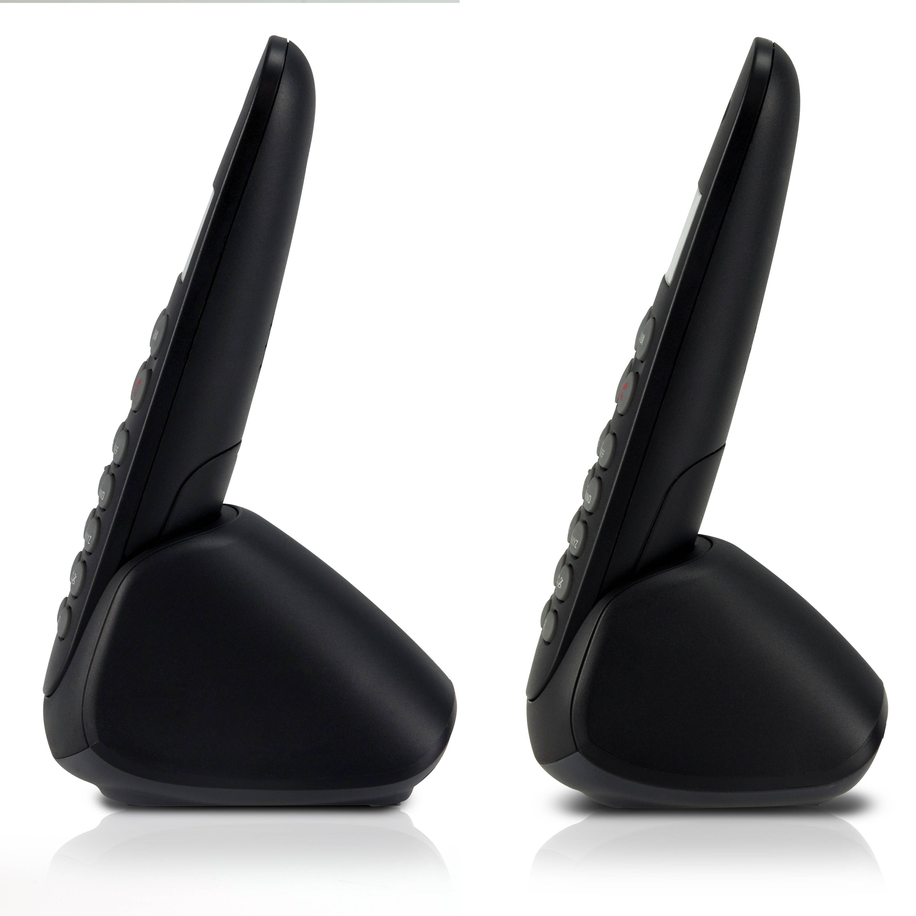 Profoon PDX-320 - DECT-Telefon mit 2 Mobilteilen, Schwarz