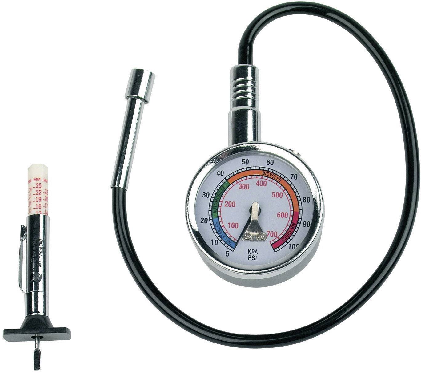 Brüder Mannesmann M 054-T-2 PR Reifendruckprüfer, Reifenprofilmesser analog Messbereich Luftdruck 0