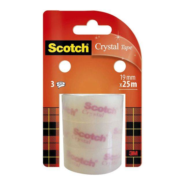 Scotch Klebefilm Crystal Clear 600, 19 mm x 25 m