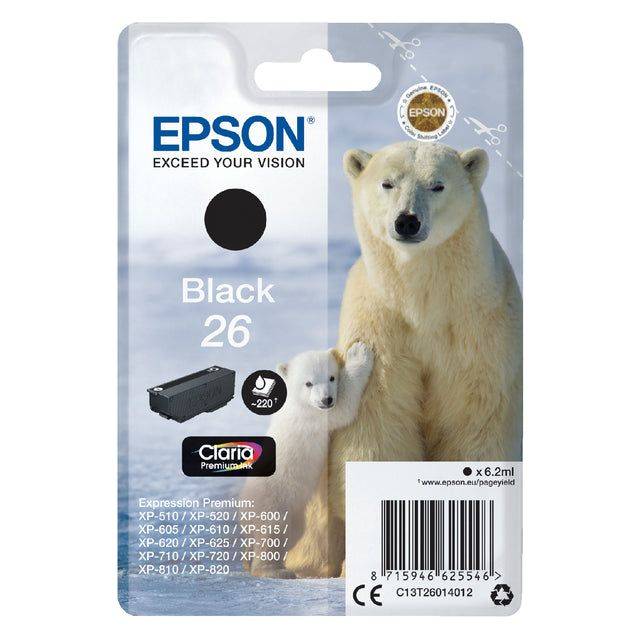 Epson Druckerpatrone T2601, 26 Original Schwarz C13T26014012