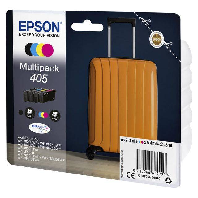Epson Druckerpatrone T05G6, 405 Original Kombi-Pack Schwarz, Gelb, Cyan, Magenta C13T05G64010