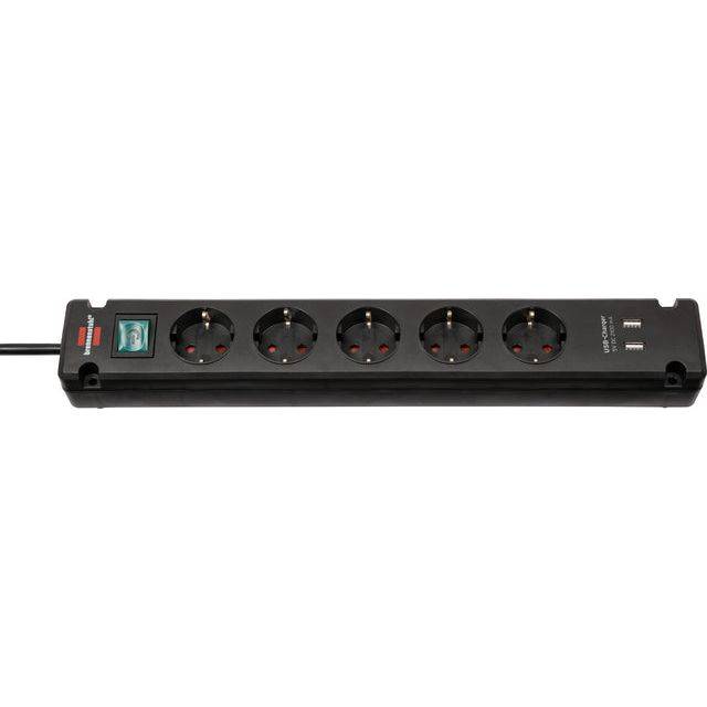 Steckdosenleiste 5-fach H05VV-F3G1,5 3m Bremounta USB Brennenstuhl
