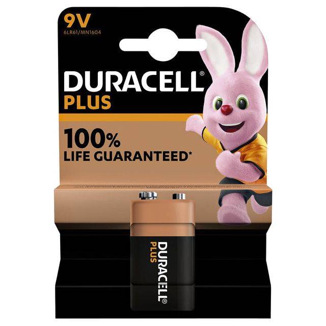 Duracell Plus-9V B1 9 V Block-Batterie Alkali-Mangan 9 V 1 St.