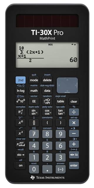 Texas Instruments TI 30X Pro MathPrint Schulrechner mit MathPrint-Anzeige, Solar- und Batteriebetrieb