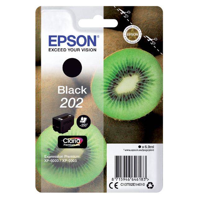 Epson Druckerpatrone T02E1, 202 Original Schwarz C13T02E14010