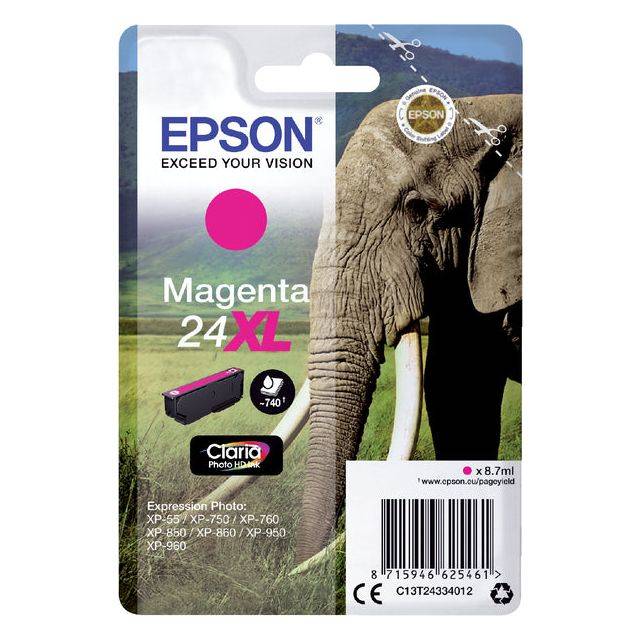 Epson Druckerpatrone T2433, 24XL Original Magenta C13T24334012