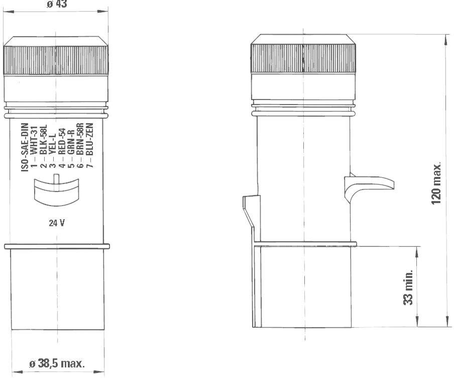 SecoRüt 40010 Anhänger Stecker [Steckdose 7polig Typ N - Stecker 7polig Typ N] ABS Kunststoff