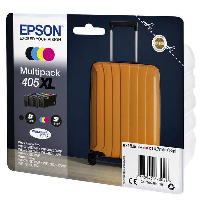 Epson Druckerpatrone T05H6, 405XL Original Kombi-Pack Schwarz, Gelb, Cyan, Magenta C13T05H64010