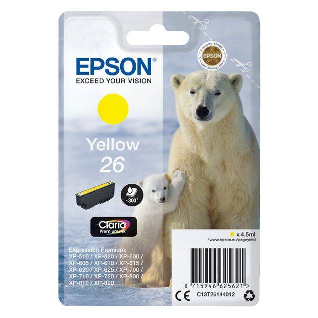 Epson Druckerpatrone T2614, 26 Original Gelb C13T26144012