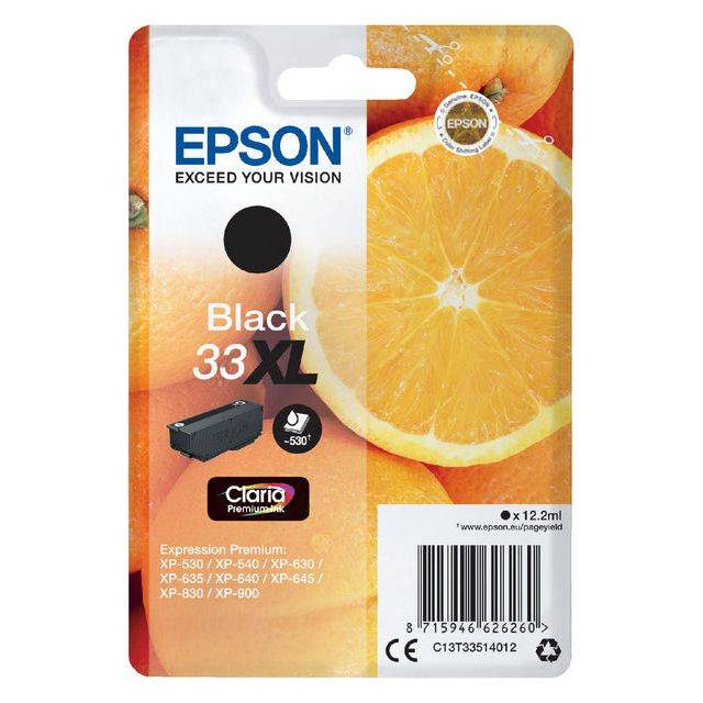 Epson Druckerpatrone T3351, 33XL Original Schwarz C13T33514012