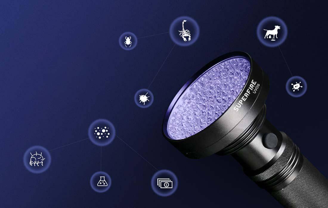 Superfire UV6, UV Taschenlampe, 395NM
