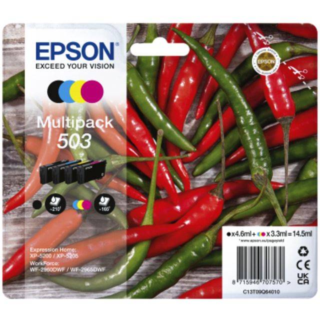 Epson Druckerpatrone T09Q6, 503 Original Kombi-Pack Schwarz, Cyan, Magenta, Gelb C13T09Q64010