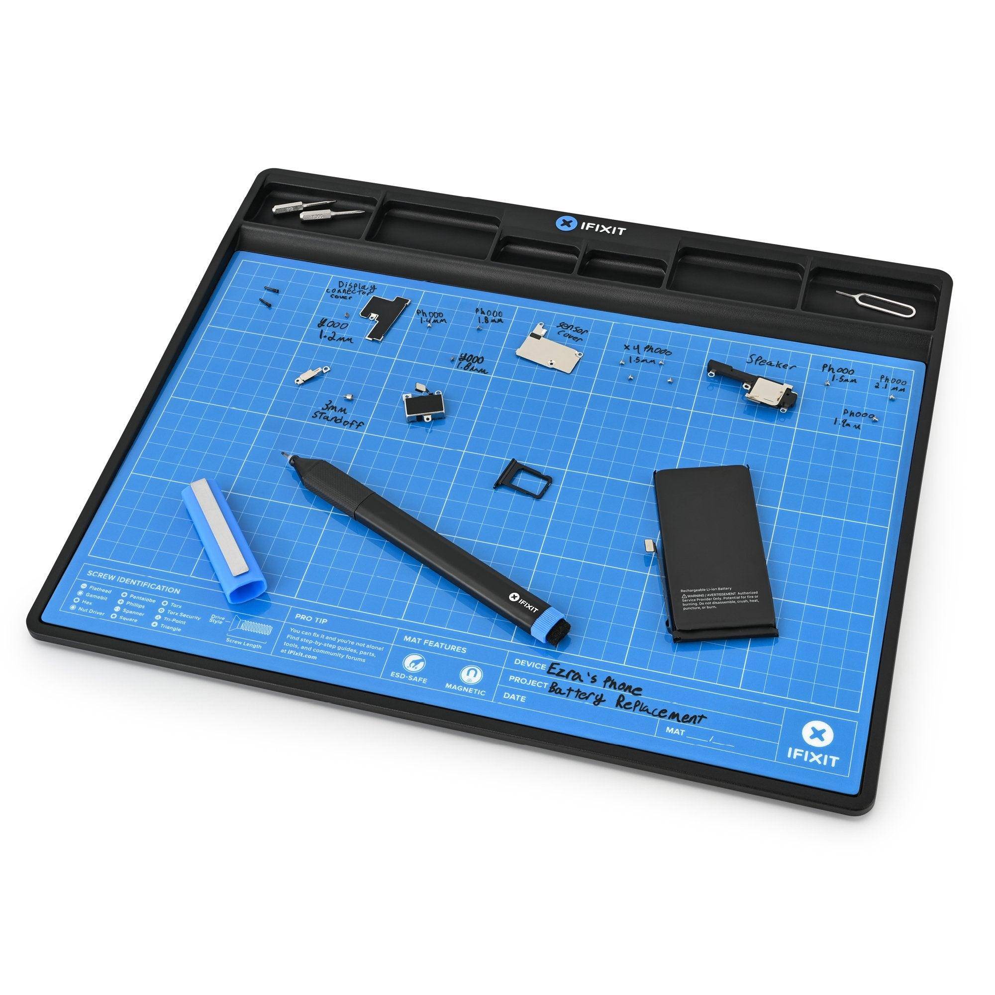iFixit FixMat - Magnetmatte - Universal - Stift - Schwarz - Blau - Weiß - 300 mm - 250 mm
