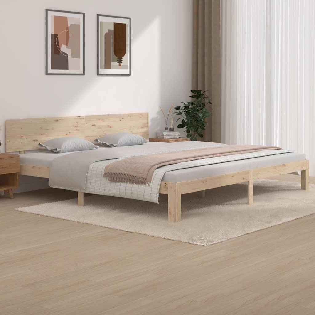 vidaXL Massivholzbett Kiefer 200x200 cm