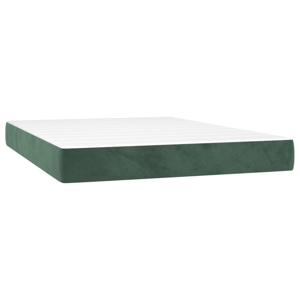 vidaXL Taschenfederkernmatratze Dunkelgrün 140x200x20 cm Samt