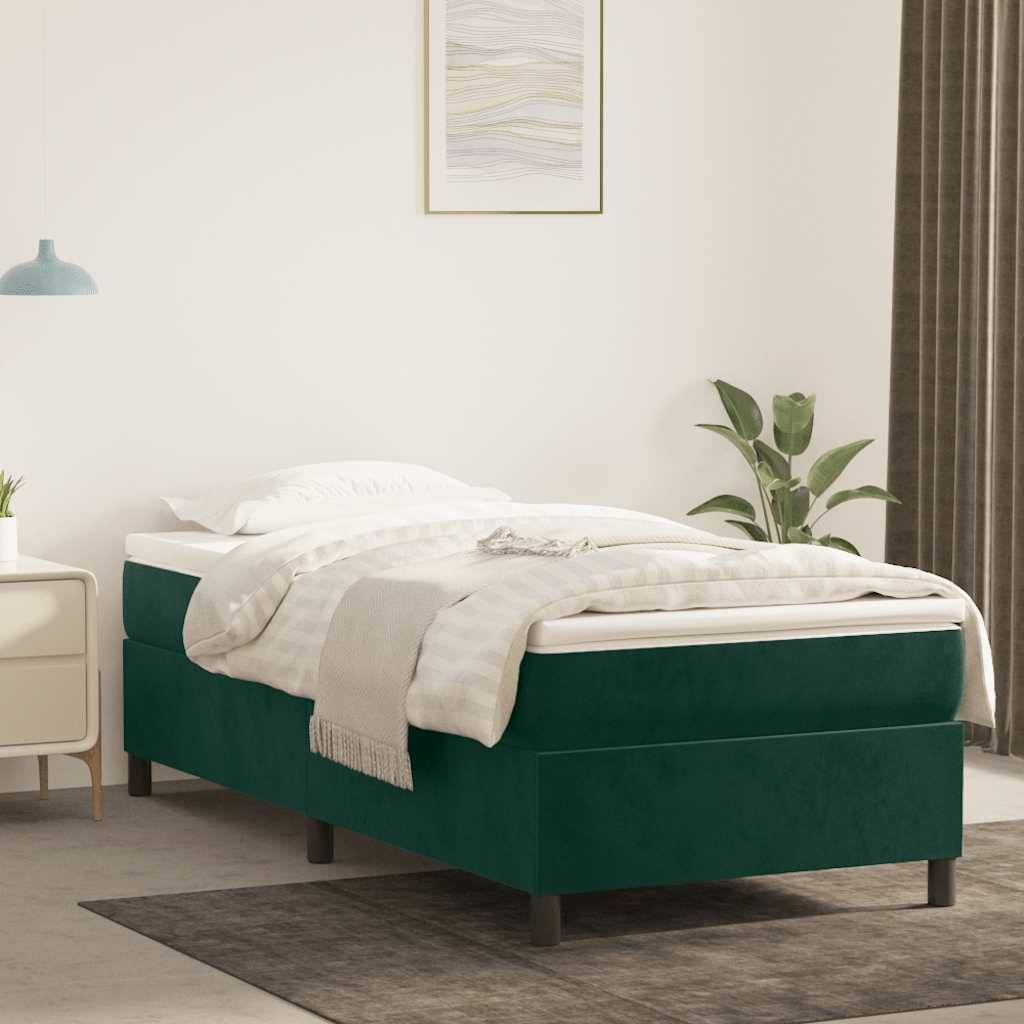 vidaXL Bettgestell ohne Matratze Dunkelgrün 90x190 cm Samt