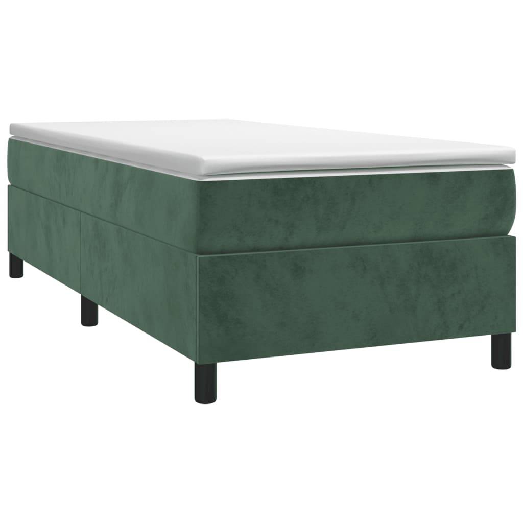 vidaXL Bettgestell ohne Matratze Dunkelgrün 90x190 cm Samt