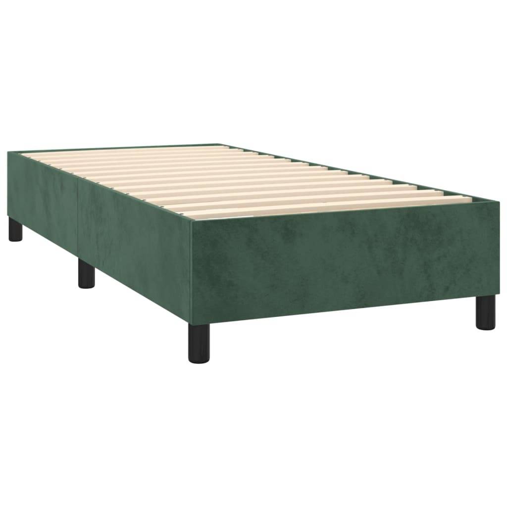 vidaXL Bettgestell ohne Matratze Dunkelgrün 90x190 cm Samt