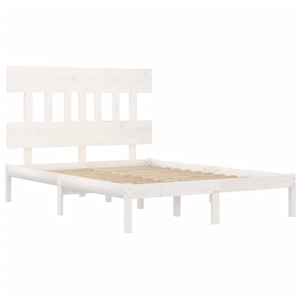 vidaXL Massivholzbett Weiß 200x200 cm