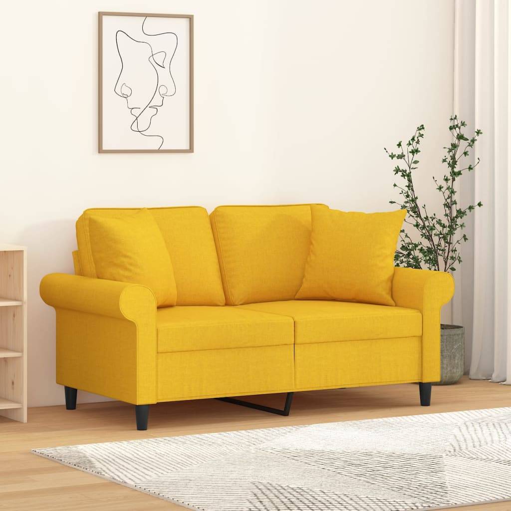 vidaXL Zierkissen 2 Stk. Hellgelb 40x40 cm Stoff