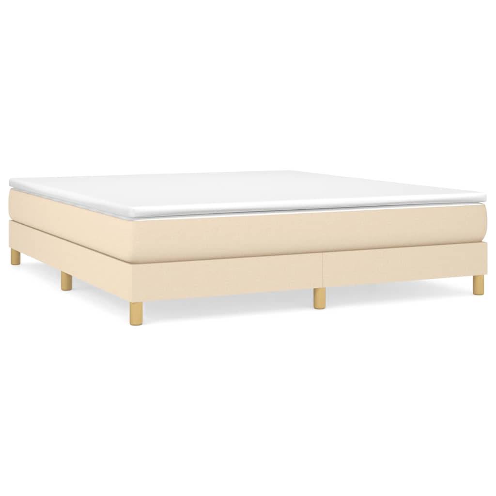 vidaXL Bettgestell ohne Matratze Creme 180x200 cm Stoff