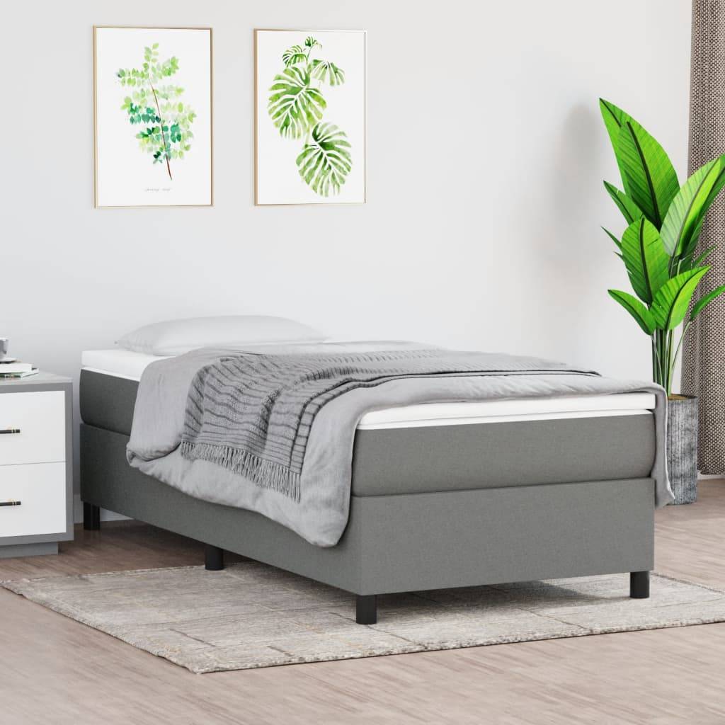 vidaXL Bettgestell ohne Matratze Dunkelgrau 100x200 cm Stoff