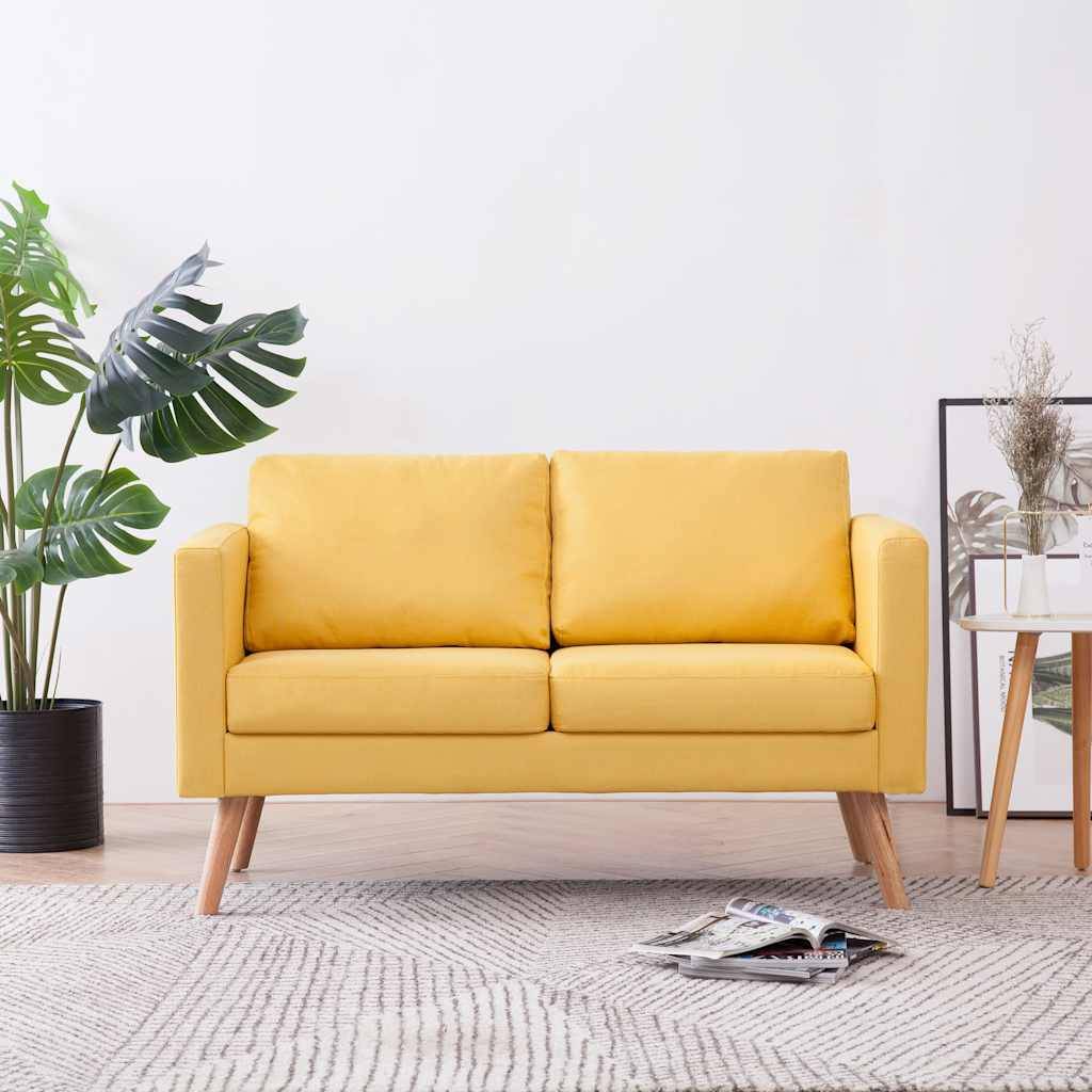vidaXL 2-Sitzer-Sofa Stoff Gelb