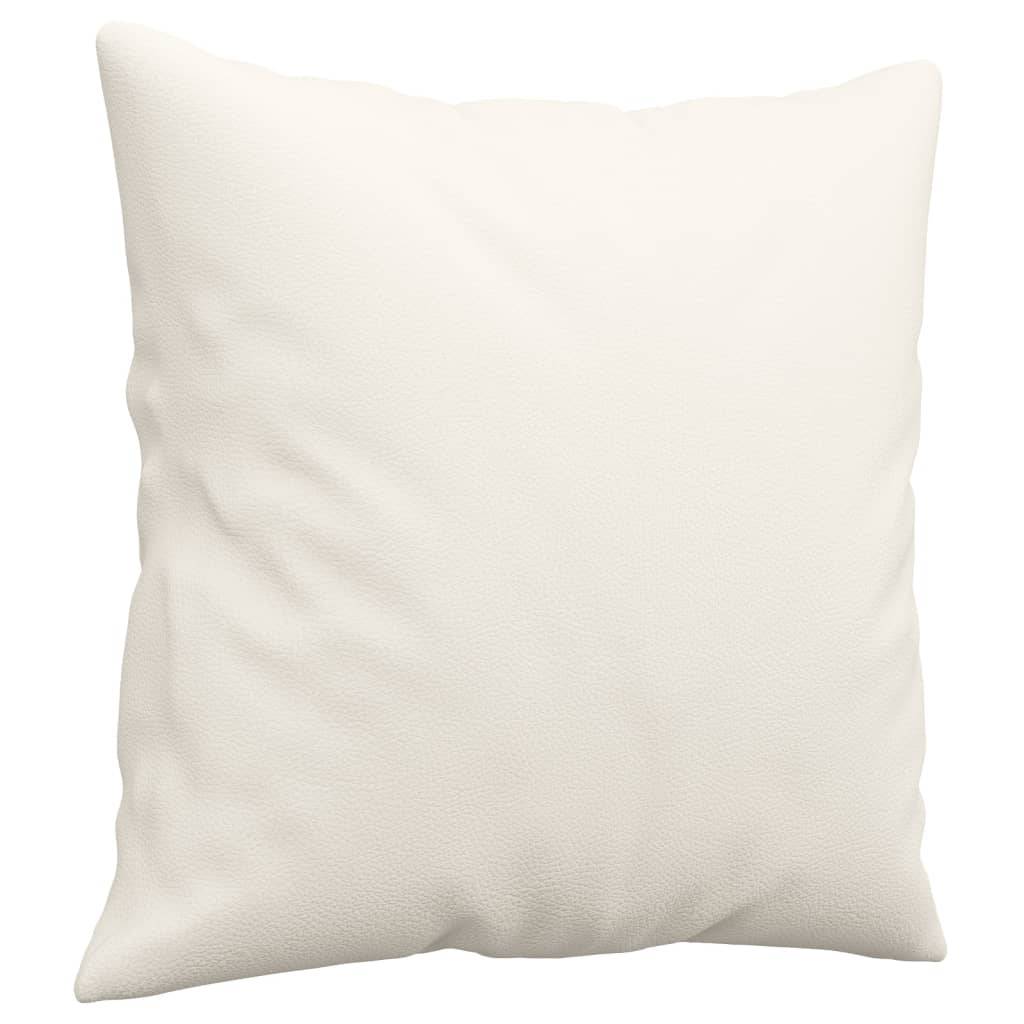 vidaXL Zierkissen 2 Stk. Creme 40x40 cm Kunstleder
