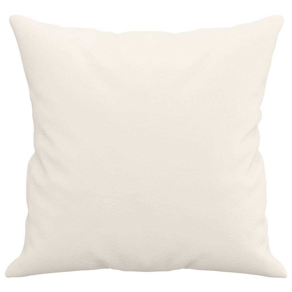 vidaXL Zierkissen 2 Stk. Creme 40x40 cm Kunstleder