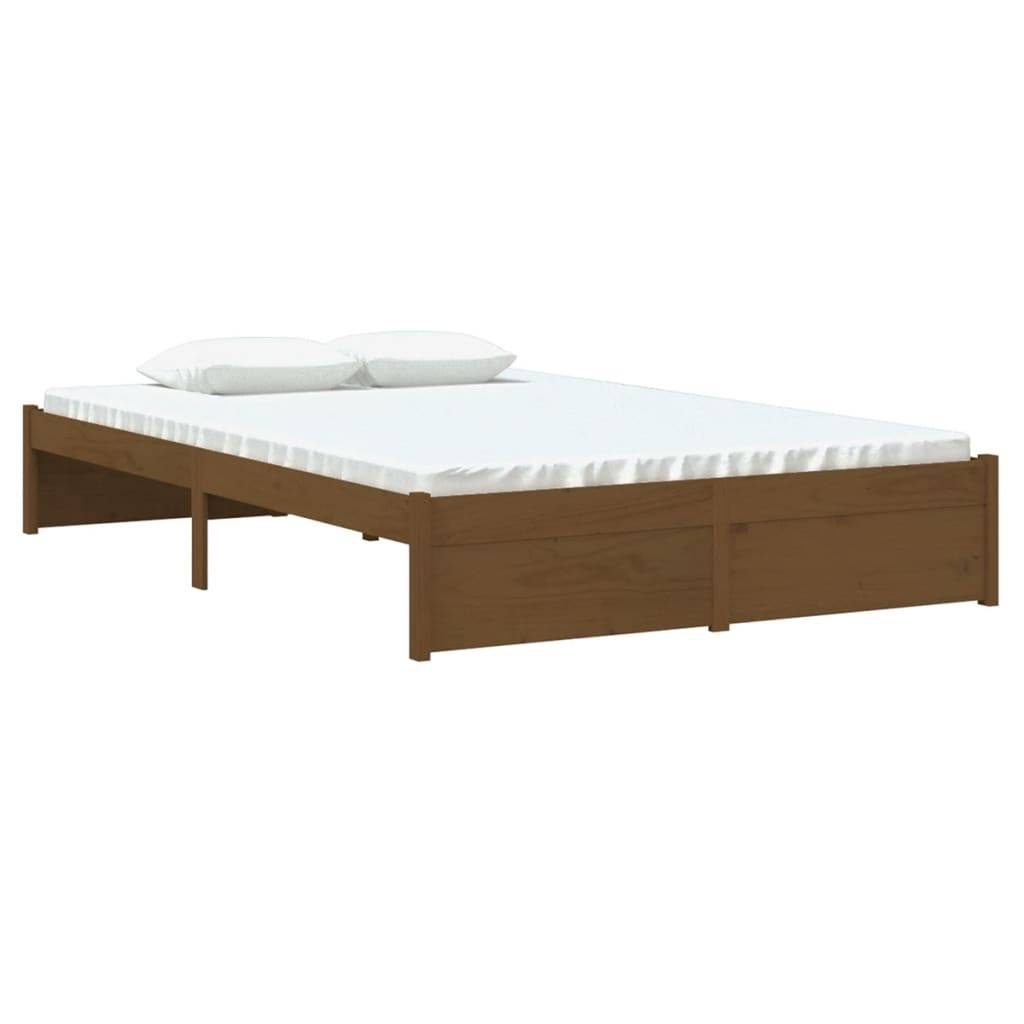 vidaXL Massivholzbett Honigbraun 120x190 cm