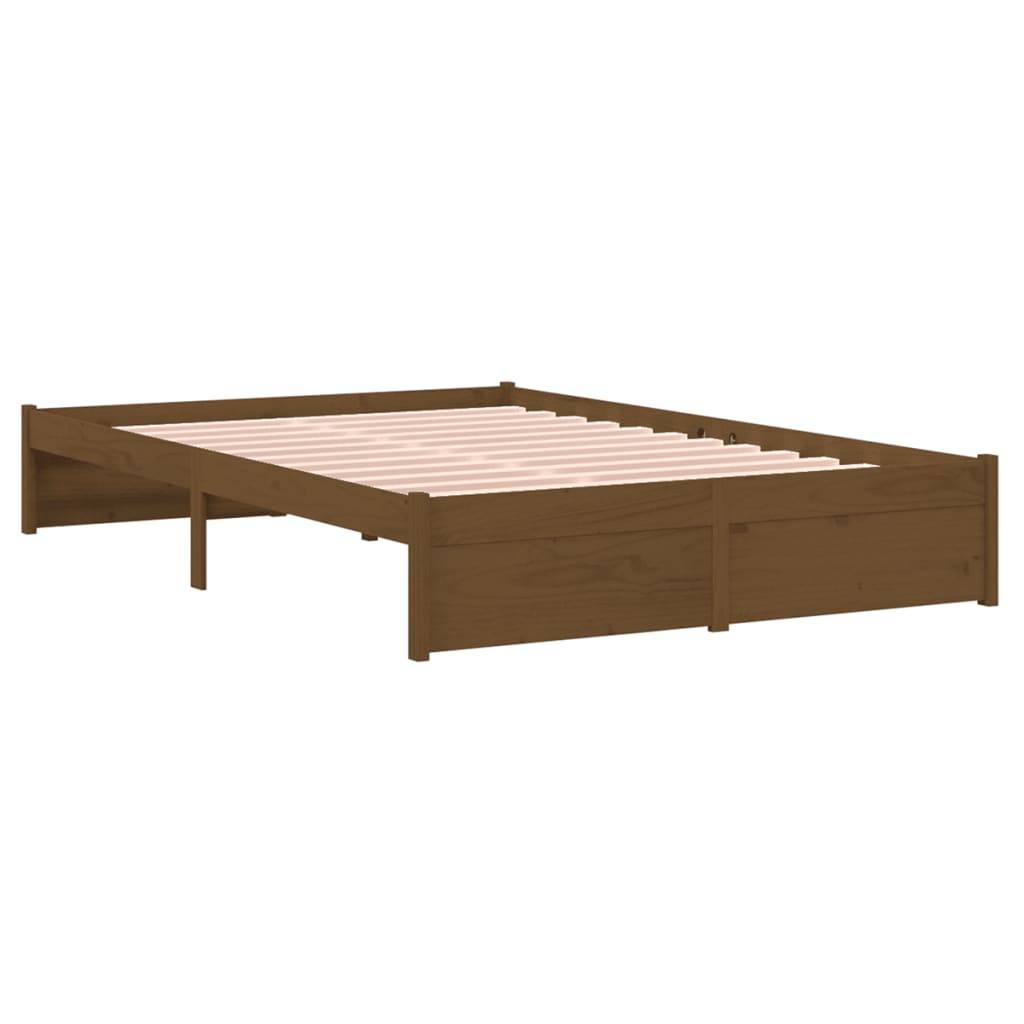 vidaXL Massivholzbett Honigbraun 120x190 cm