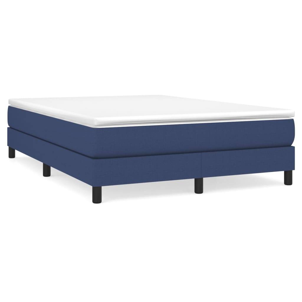 vidaXL Bettgestell ohne Matratze Blau 140x190 cm Stoff
