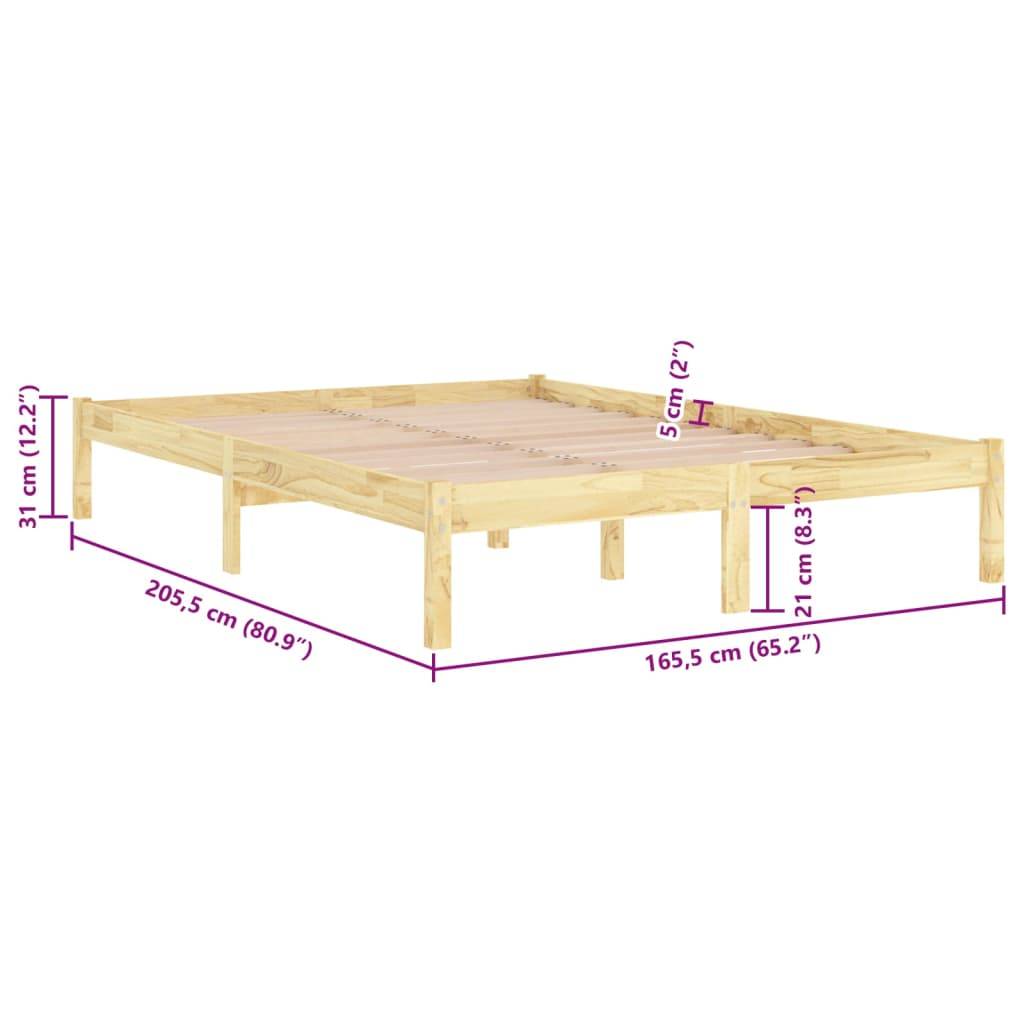 vidaXL Massivholzbett Kiefernholz 160x200 cm