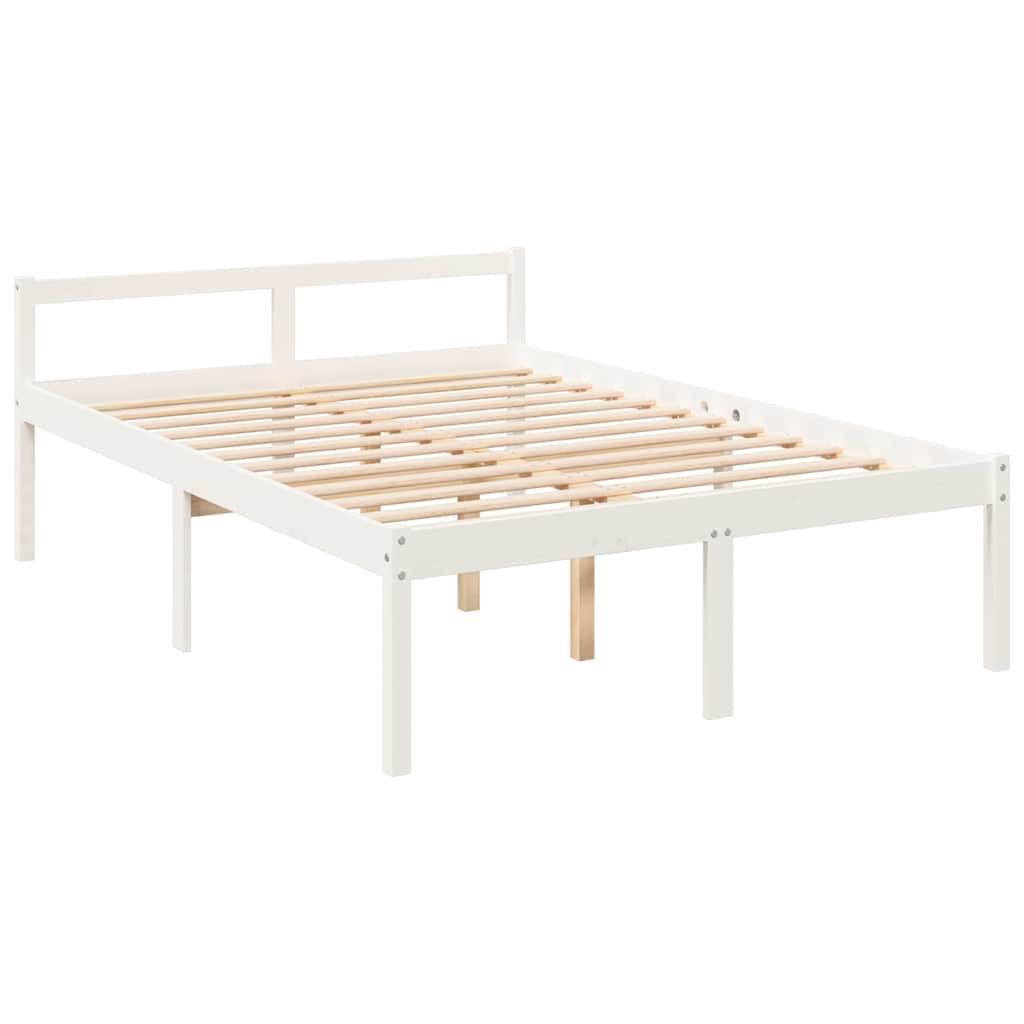 vidaXL Seniorenbett Weiß 140x200 cm Massivholz Kiefer