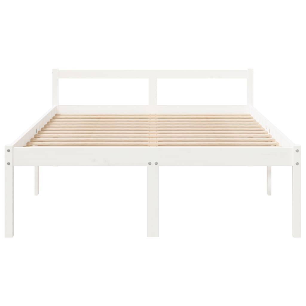 vidaXL Seniorenbett Weiß 140x200 cm Massivholz Kiefer