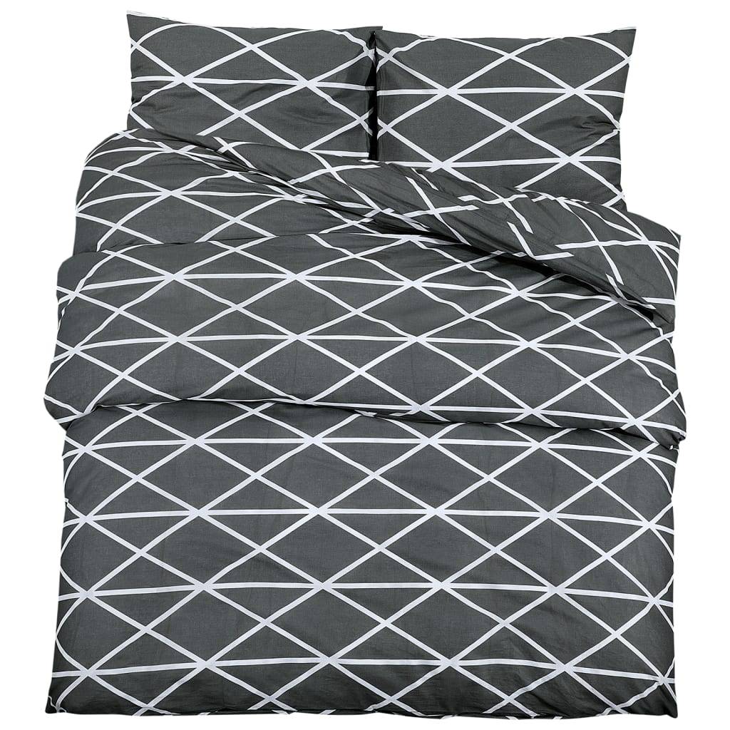 vidaXL Bettwäsche-Set Grau 200x200 cm Baumwolle