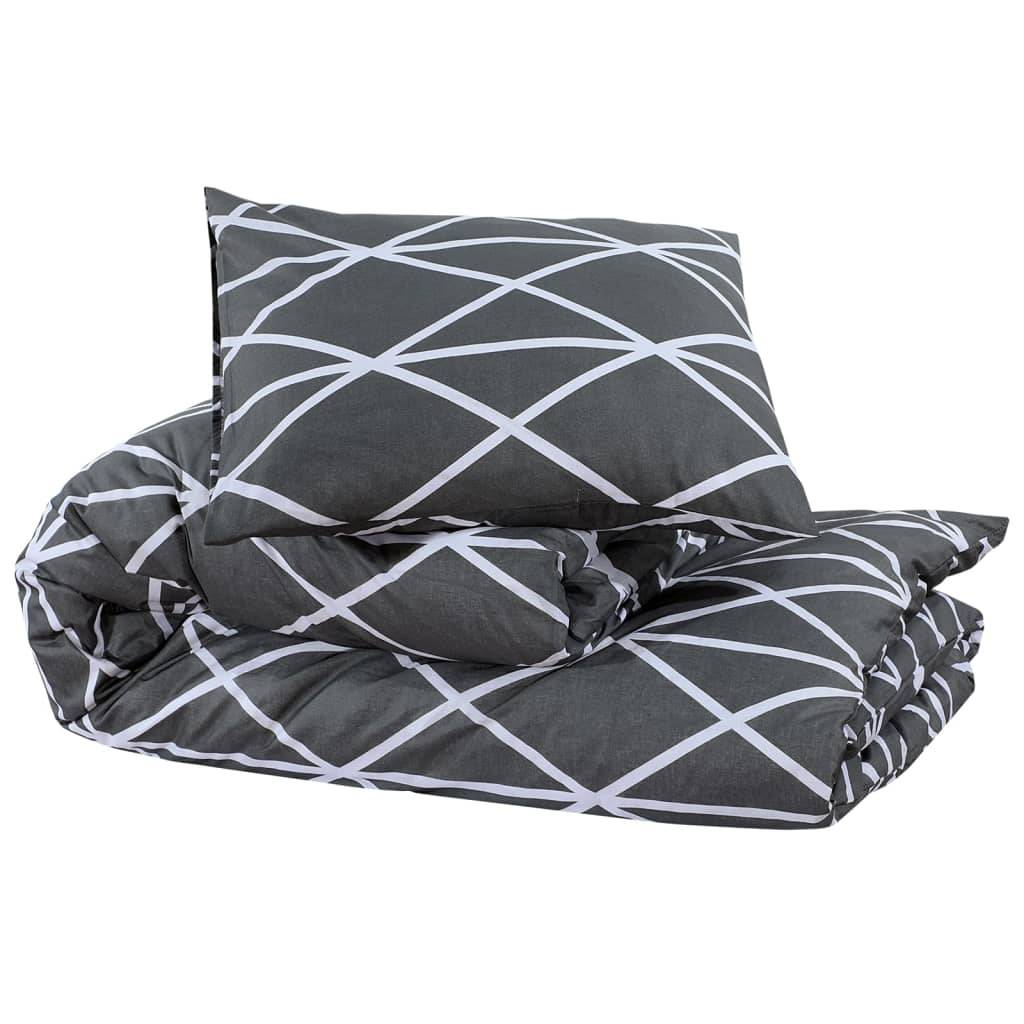 vidaXL Bettwäsche-Set Grau 200x200 cm Baumwolle