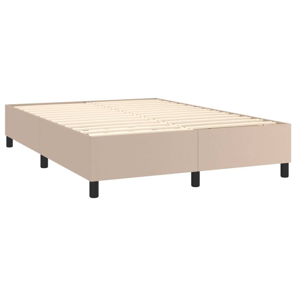 vidaXL Bettgestell Cappuccino-Braun 140x200 cm Kunstleder